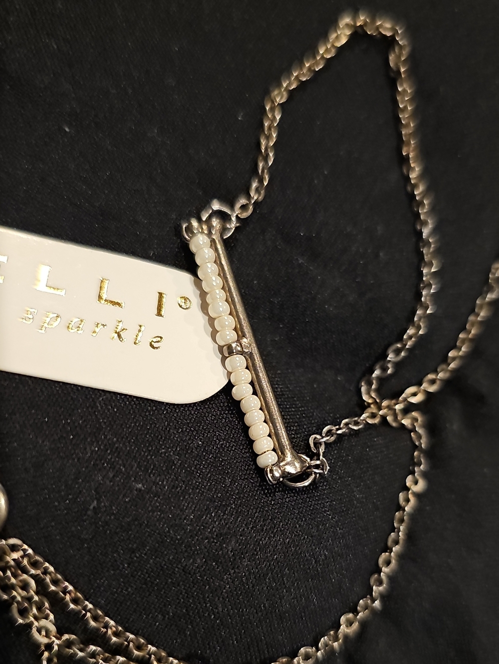 Sorrelli Elena Necklace Classic Polished Pearl Antique Silver-tone finish New